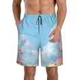 thumbnail image 1 of KLL Cute Pink Mushrooms Men's Casual Summer Beach Shorts Hawaiian Shorts with Pockets-XX-Large, 1 of 5