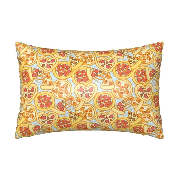 KLL Cute Pizza In Various Pattern Silk Pillowcase for Hair and Skin Standard Size 20"X 30" Soft Breathable Pillow Covers for Sleeping