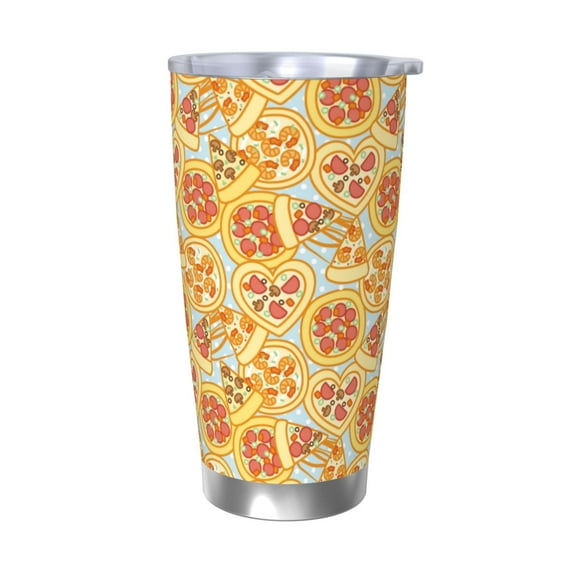 KLL Cute Pizza In Various Print 40oz Stainless Steel Insulated Car Cup with Spillproof Lid - Keep Your Drink Hot or Cold on the Go-Without Straw