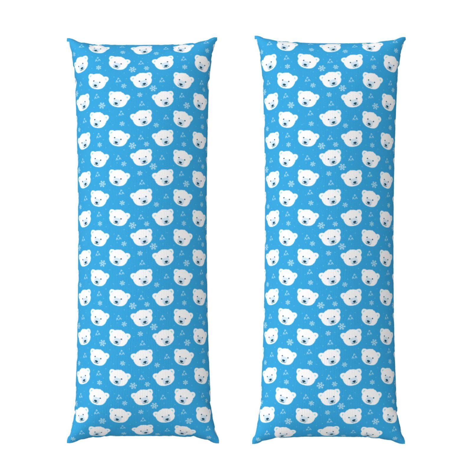 KLL Cute Polar Bear Pattern Long Body Pillow Cover,20x60 Body Pillow