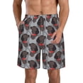 thumbnail image 1 of KLL Cute Puppy Black Men's Casual Summer Beach Shorts Hawaiian Shorts with Pockets-3X-Large, 1 of 5