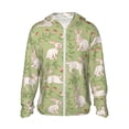 thumbnail image 1 of KLL Cute Rabbit And Flower Print Men's Women’s UPF 50+ Sun Protection Outdoor Hoodie Jacket Long Sleeve Fishing Hiking Performance Shirt-Large, 1 of 6