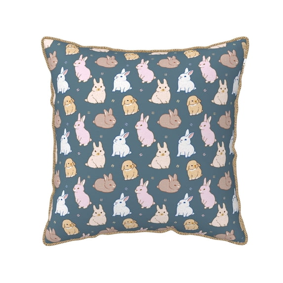 KLL Cute Rabbit Decorative Throw Pillow Covers Velvet Soft for Couch Sofa Bedroom Living Room Outdoor (No pillow core)-