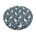 thumbnail image 1 of KLL Cute Rabbit Floral Round Bar Chair Cushion Cover 14 inch ,Bar Stool Protector with Elastic, Soft Washable, 1 of 6