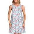 thumbnail image 1 of KLL Cute Rabbit Pattern Womens Summer Dresses 2025,Loose Round Neck Sleeveless Sundresses Tank Dresses with Pockets, 1 of 7