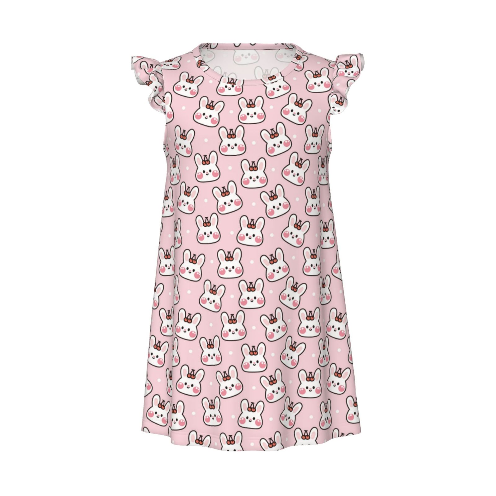 KLL Cute Rabbit Print Girls Nightgowns Pajamas for Girl Sleepwear ...