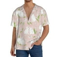 thumbnail image 1 of KLL Cute Rabbit Print Men's Shirt Short Sleeve Button Down Summer Cuba Beach Shirts- X-Large, 1 of 5