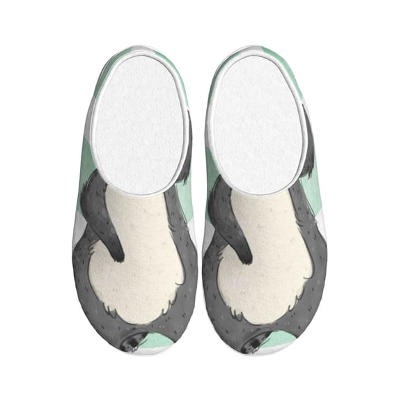 KLL Cute Raccoon Pattern Adult Unisex Cozy Slippers,Fuzzy Slip-on Slippers TPR Sole Slippers Comfort Plush Home Footwear for Indoor & Outdoor-8