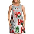 thumbnail image 1 of KLL Cute Santa Pattern Womens Summer Dresses 2025,Loose Round Neck Sleeveless Sundresses Tank Dresses with Pockets, 1 of 7