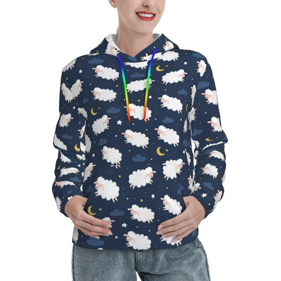KLL Cute Sheep 1 for Womens Pullover Hoodie with Pocket Hooded Long Sleeve Shirts Sweatshirt for Women-Medium