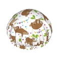 thumbnail image 1 of KLL Cute Sloth Pattern Shower Cap & Bath Cap for Women,Reversible Oversized Waterproof Shower Caps for all Hair Lengths,Elastic Reusable Bathing Hair Cap, 1 of 6