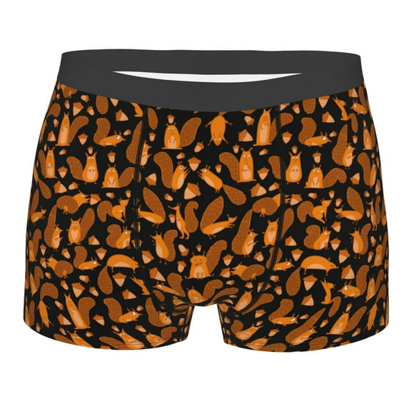 KLL Cute Squirrel Men's Cotton Boxer Briefs Underwear-Small