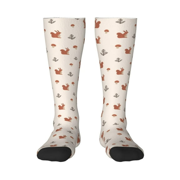 KLL Cute Squirrel Print Cool Socks Men's Women's Crew Socks Funny Crazy Novelty Stockings