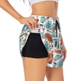 thumbnail image 1 of KLL Cute Tableware Pattern Shorts Women,Athletic Shorts High Waisted Running Shorts Pocket Sporty Short Gym Elastic Workout Shorts-X-Large, 1 of 7