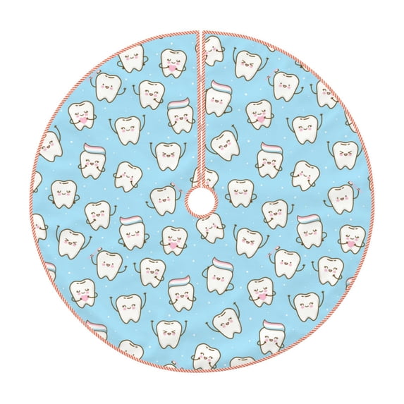KLL Cute Teeth Christmas Tree Skirt 48" ,Party Decorations Farmhouse for Christmas Decorations Holiday Party