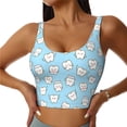 thumbnail image 1 of KLL Cute Teeth for Workout Tank Tops for Women,U Back Fitness Top Built in Shelf Bras Padded Fit for Yoga Gym-X-Large, 1 of 8