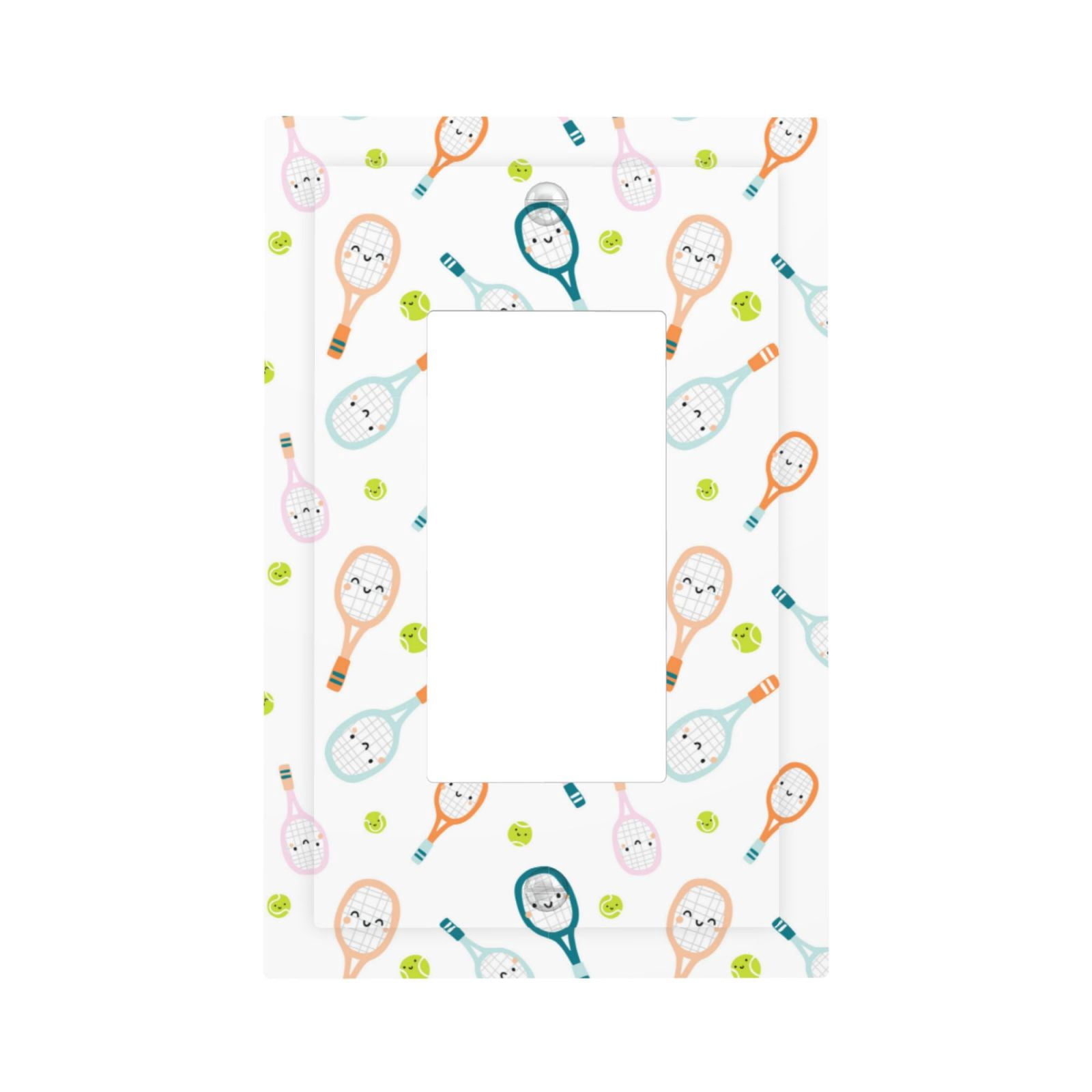 Tennis Racket Plug KLL Cute Tennis Rackets Pattern Electrical Outlet Covers, 3