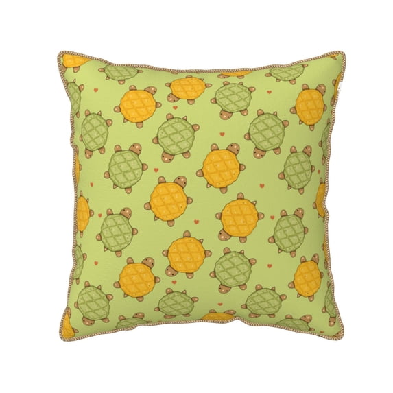 KLL Cute Turtle Decorative Throw Pillow Covers Velvet Soft for Couch Sofa Bedroom Living Room Outdoor (No pillow core)- 18"x18"