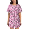 thumbnail image 1 of KLL Cute Watermelon Flamingo Print Pajama Set for Women Short Sleeve Sleepwear Pjs Soft 2 Piece Lounge Sleepwear Sets-3X-Large, 1 of 6
