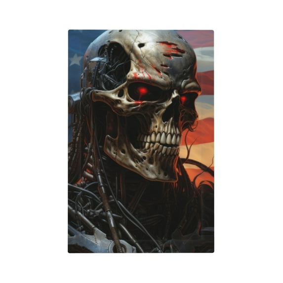 KLL Cyberpunk Skull American Flag Pattern Electrical Outlet Covers, 3" x 5" 1 Pack Electric Receptacle Plug Covers for Decorator Receptacle Outlet & Switch-Style V