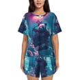 thumbnail image 1 of KLL DJ Panda Hot Air Balloon Print Pajama Set for Women Short Sleeve Sleepwear Pjs Soft 2 Piece Lounge Sleepwear Sets-3X-Large, 1 of 6