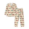 thumbnail image 1 of KLL Dachshund Dog Puppy Sleepwear Mens Flannel Pajamas,Long Cotton Pj Set, 1 of 7