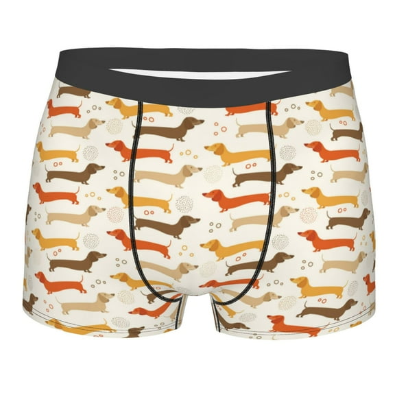 KLL Dachshund Men's Cotton Boxer Briefs Underwear-Large