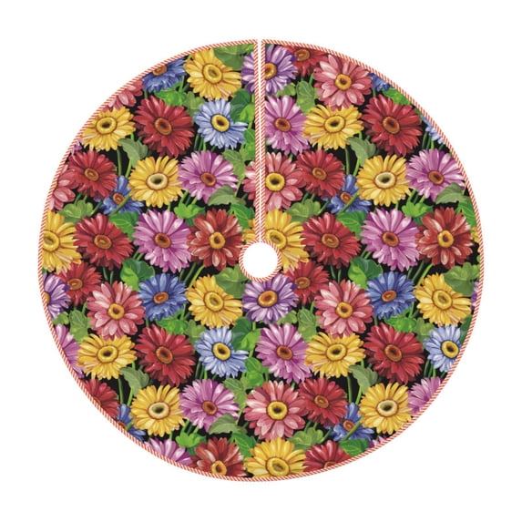 KLL Daisies Flowers Christmas Tree Skirt 30" ,Party Decorations Farmhouse for Christmas Decorations Holiday Party