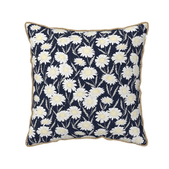 KLL Daisies Flowers Decorative Throw Pillow Covers Velvet Soft for Couch Sofa Bedroom Living Room Outdoor (No pillow core)- 18"x18"