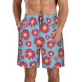 thumbnail image 1 of KLL Daisies Flowers Men's Casual Summer Beach Shorts Hawaiian Shorts with Pockets-XX-Large, 1 of 5