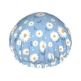 thumbnail image 1 of KLL Daisies Flowers Pattern Shower Cap & Bath Cap for Women,Reversible Oversized Waterproof Shower Caps for all Hair Lengths,Elastic Reusable Bathing Hair Cap, 1 of 6