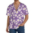 thumbnail image 1 of KLL Daisies Flowers Print Men's Shirt Short Sleeve Button Down Summer Cuba Beach Shirts- XX-Large, 1 of 5