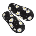 thumbnail image 1 of KLL Daisies Flowers Slippers for Women Men House Slip on Indoor Outdoor Bedroom Furry Fleece Lined Ladies Comfy Anti-Skid Rubber Hard Sole-Medium, 1 of 8