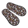 thumbnail image 1 of KLL Daisies Flowers Slippers for Women Men House Slip on Indoor Outdoor Bedroom Furry Fleece Lined Ladies Comfy Anti-Skid Rubber Hard Sole-Medium, 1 of 8