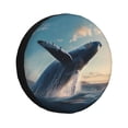 thumbnail image 1 of KLL Dancing Whale Pattern 14-17 inch Spare Tire Cover Universal Wheel Protector for Truck SUV Trailer Camping Rv Tire Covers-16 inch, 1 of 6