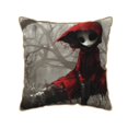 thumbnail image 1 of KLL Dark Red Hooded Girl Decorative Throw Pillow Covers Velvet Soft for Couch Sofa Bedroom Living Room Outdoor (No pillow core)- 18"x18", 1 of 5