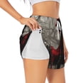 thumbnail image 1 of KLL Dark Red Hooded Girl Pattern Shorts Women,Athletic Shorts High Waisted Running Shorts Pocket Sporty Short Gym Elastic Workout Shorts-X-Large, 1 of 7