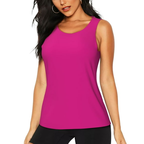 KLL Darkmagenta Print Womens Tank Top Sleeveless Workout Tops Athletic Running Shirts Yoga Gym Clothes-XX-Large