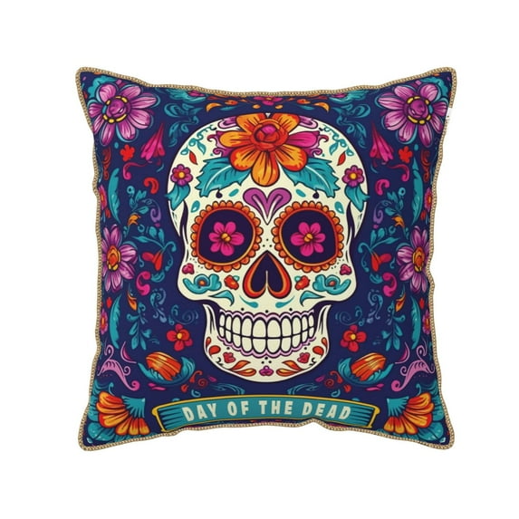 KLL Dead Day Party Decorative Throw Pillow Covers Velvet Soft for Couch Sofa Bedroom Living Room Outdoor (No pillow core)- 20"x20"