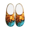 thumbnail image 1 of KLL Deep Yellow Colorful Sunflower Pattern Adult Unisex Cozy Slippers,Fuzzy Slip-on Slippers TPR Sole Slippers Comfort Plush Home Footwear for Indoor & Outdoor-35/36, 1 of 7