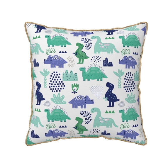 KLL Dinosaur Decorative Throw Pillow Covers Velvet Soft for Couch Sofa Bedroom Living Room Outdoor (No pillow core)- 20"x20"