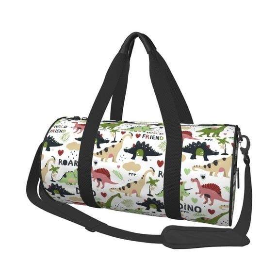 KLL Dinosaur Duffle Bag For Men Women Sport Gym Fitness Tote Travel Training Workout Basketball Football Weekender