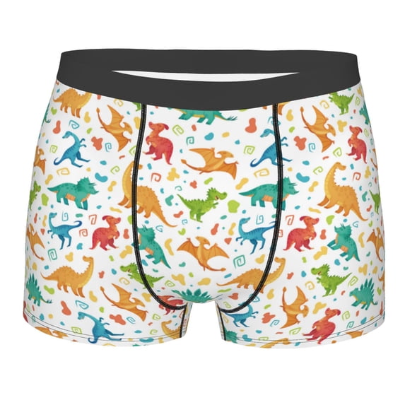 KLL Dinosaur Men's Cotton Boxer Briefs Underwear-Small