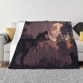 thumbnail image 1 of KLL Dinosaur Moonlit Forest Print Fleece Throw Blanket, Horizontal Fleece Bedding Cute Soft Blankets Comfy Fleece Flannel Plush Home Decor for Couch & Bed -80"x60", 1 of 9