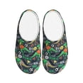 thumbnail image 1 of KLL Dinosaur Plays Soccer Pattern Adult Unisex Cozy Slippers,Fuzzy Slip-on Slippers TPR Sole Slippers Comfort Plush Home Footwear for Indoor & Outdoor-8, 1 of 7