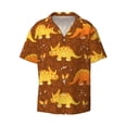 thumbnail image 1 of KLL Dinosaurs and Leaves Print Men's Shirt Short Sleeve Button Down Summer Cuba Beach Shirts- Medium, 1 of 7