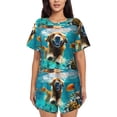 thumbnail image 1 of KLL Dog Underwater Adventure Print Pajama Set for Women Short Sleeve Sleepwear Pjs Soft 2 Piece Lounge Sleepwear Sets-Large, 1 of 6