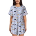 thumbnail image 1 of KLL Dogs Are Running Print Pajama Set for Women Short Sleeve Sleepwear Pjs Soft 2 Piece Lounge Sleepwear Sets-Medium, 1 of 6