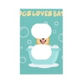 thumbnail image 1 of KLL Dogs Loves Bath Pattern Electrical Outlet Covers, 3" x 5" 1 Pack Electric Receptacle Plug Covers for Decorator Receptacle Outlet & Switch-Style S, 1 of 6