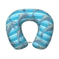 thumbnail image 1 of KLL Dolphin Pattern Memory Foam Cervical Neck Pillow Versatile U-Shaped Pillows for Home/Office/Camping/Travelling/Soft Washable Cover, 1 of 8